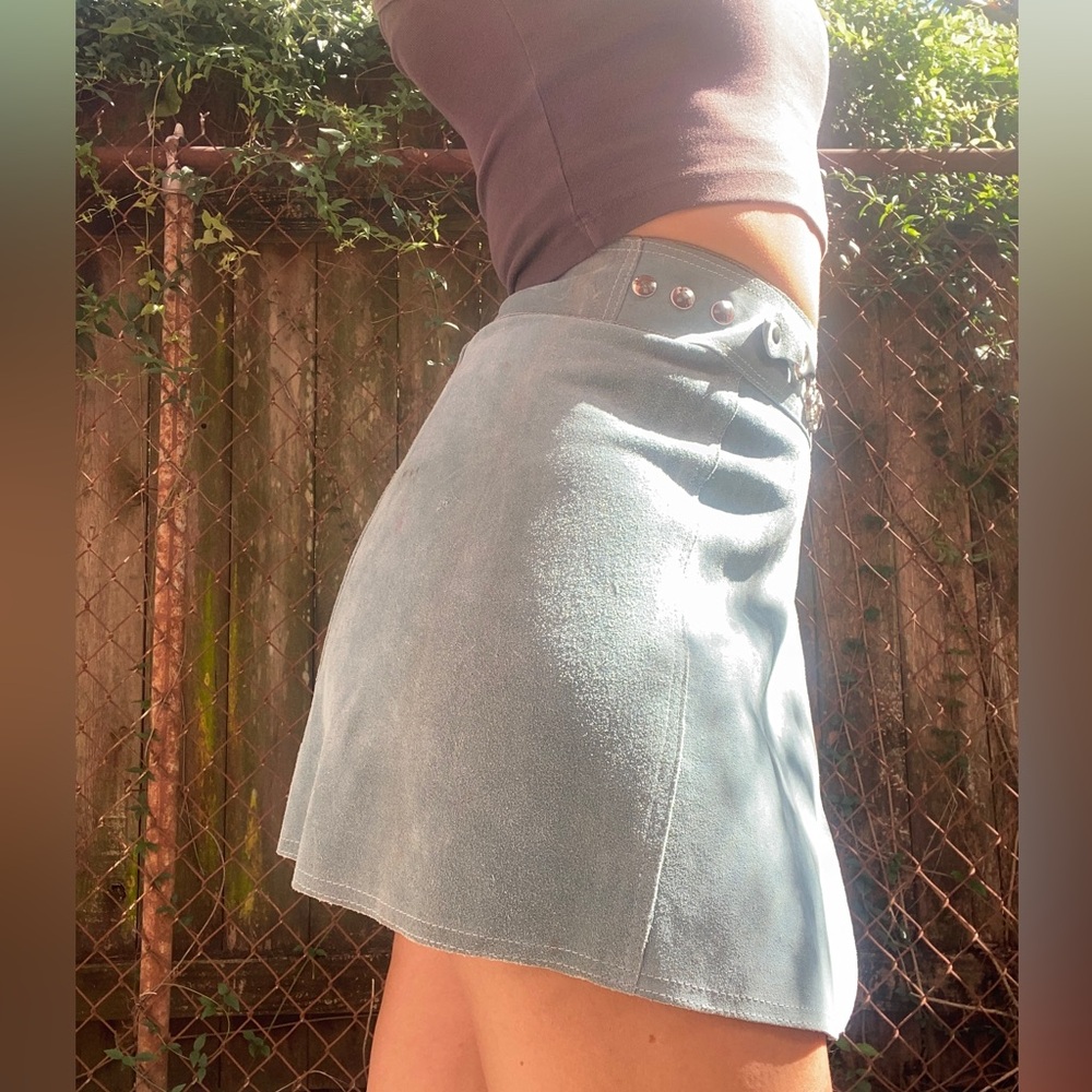 1960s suede skirt with detail